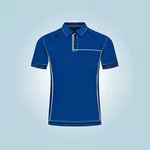 fitted short-sleeved blue polo shirt image